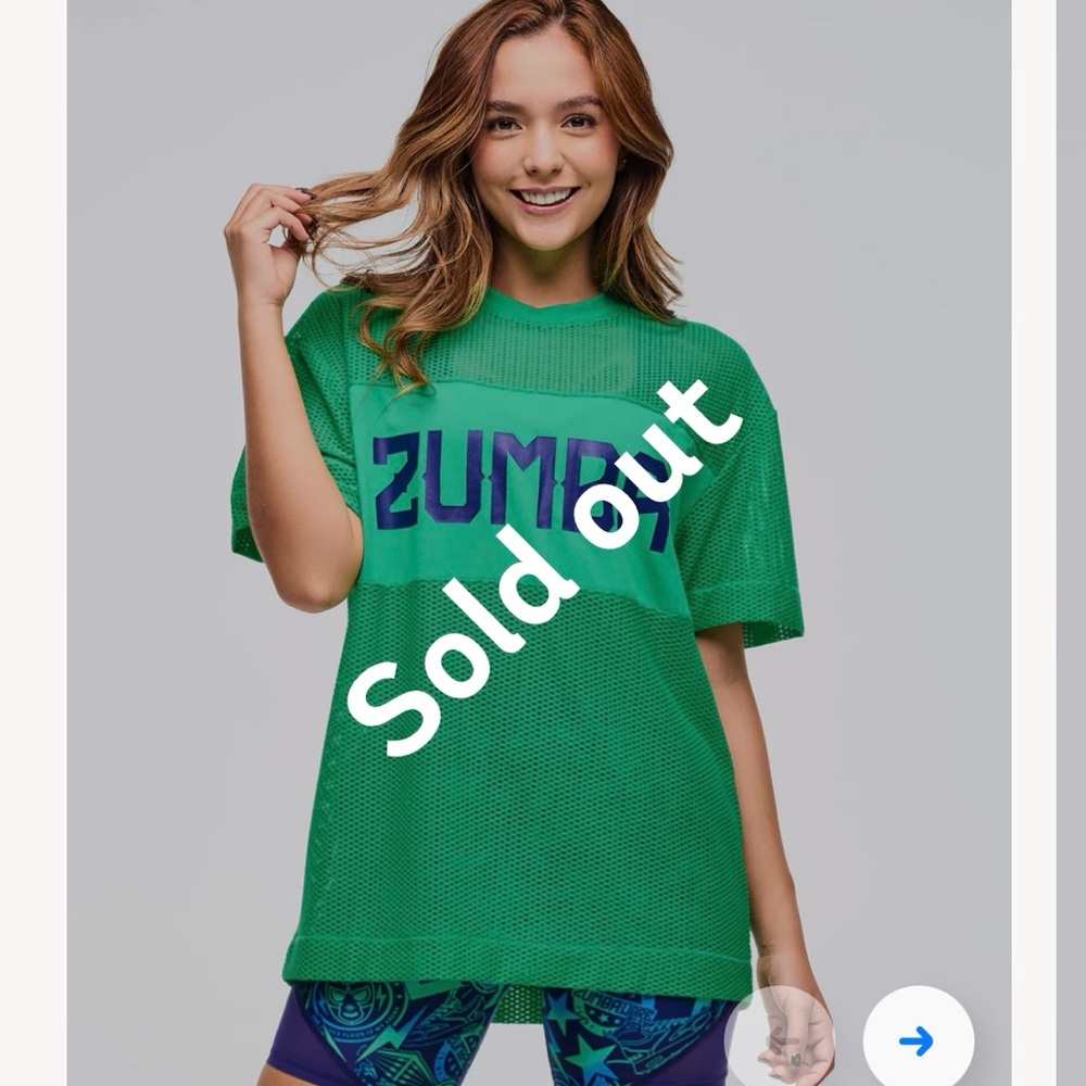 Zumba Fitness Vibrant Green Mesh Tee